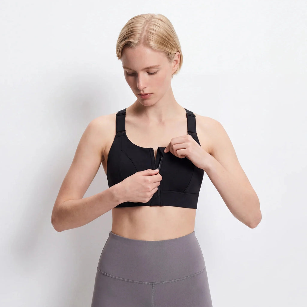 Soutien-Gorge Sportif Antichoc Zippé Confort Respirant Bande Renforcée